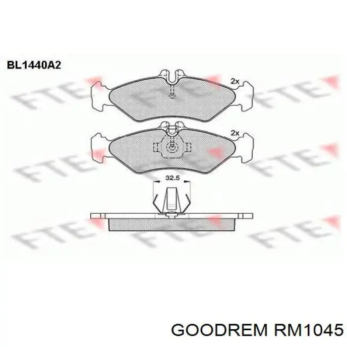 Купить RM1045 Goodrem Колодки тормозные задние, дисковые