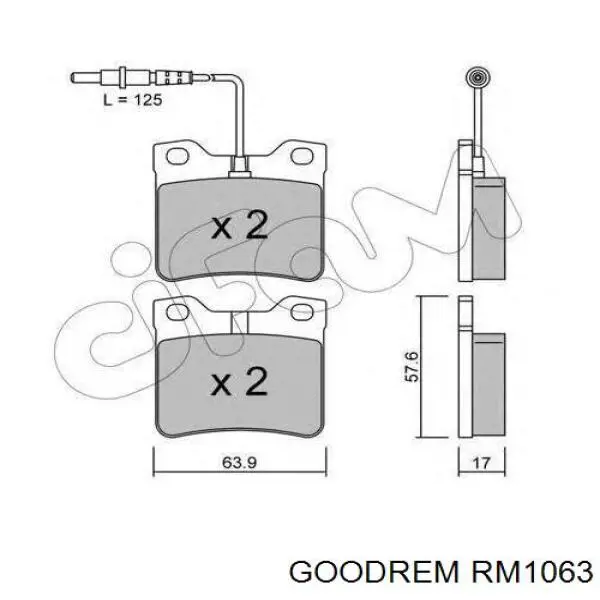 Колодки дисковые  Goodrem RM1063 цена, от 9.82 USD