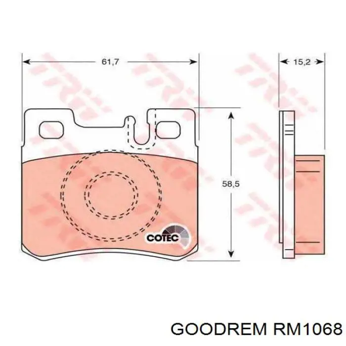 Купить RM1068 Goodrem Колодки тормозные задние, дисковые