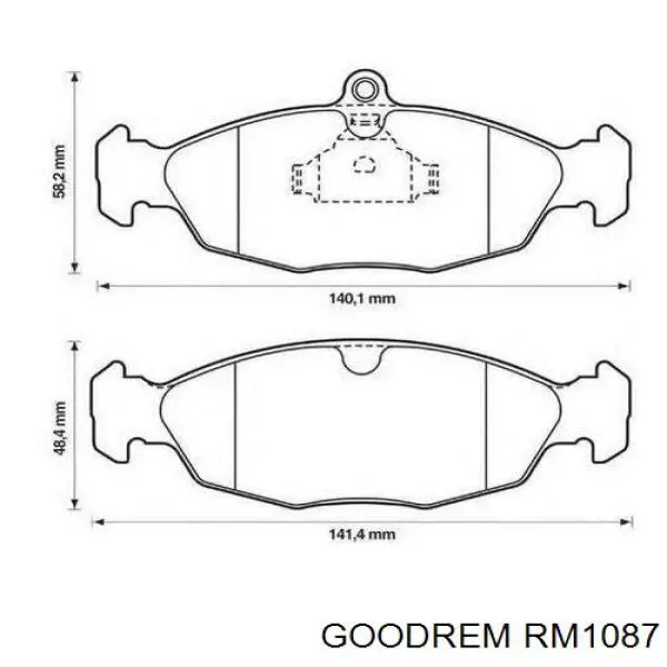 Купить RM1087 Goodrem Колодки тормозные
