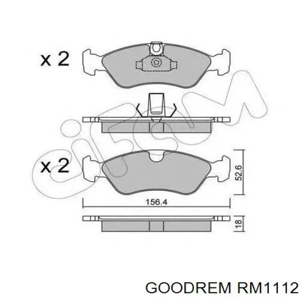 Колодки гальмівні передні, дискові RM1112 Goodrem