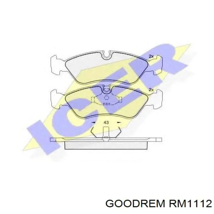 Купить RM1112 Goodrem Колодки тормозные