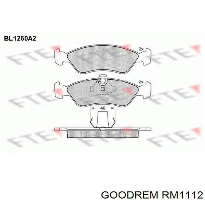 RM1112 Goodrem Колодки передние