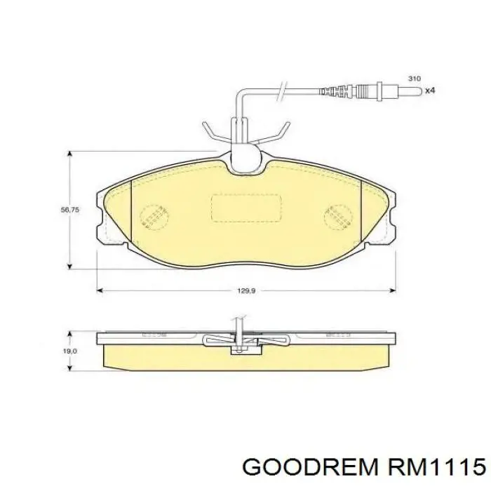 Колодки Goodrem RM1115 цена, от 16.04 USD