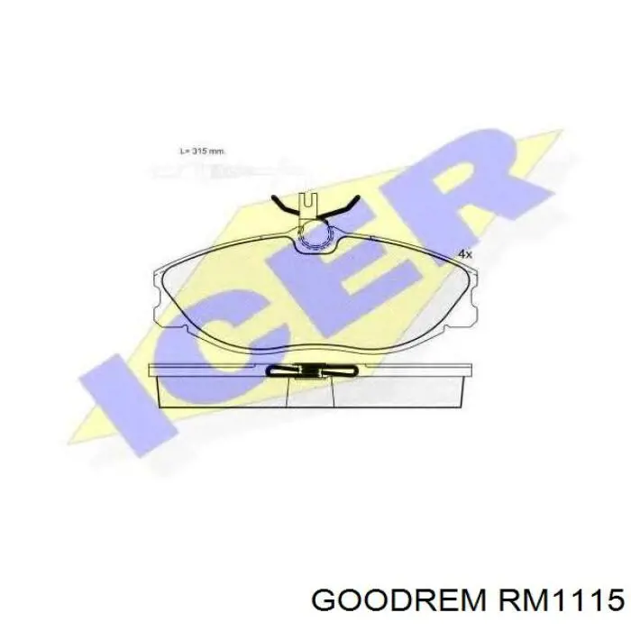 Pastillas de freno delanteras RM1115 Goodrem