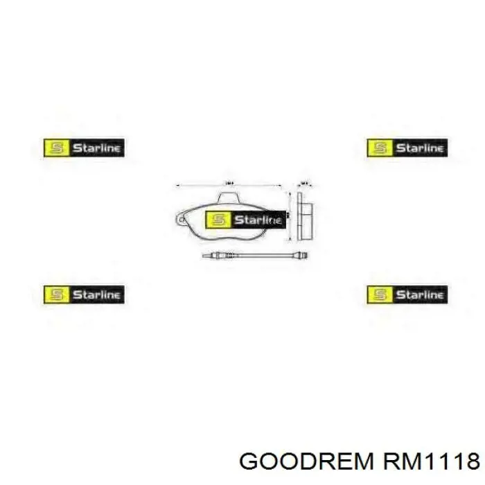 RM1118 Goodrem Sapatas do freio dianteiras de disco