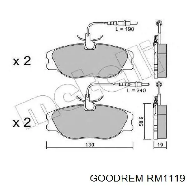 RM1119 Goodrem Диск тормозной передний