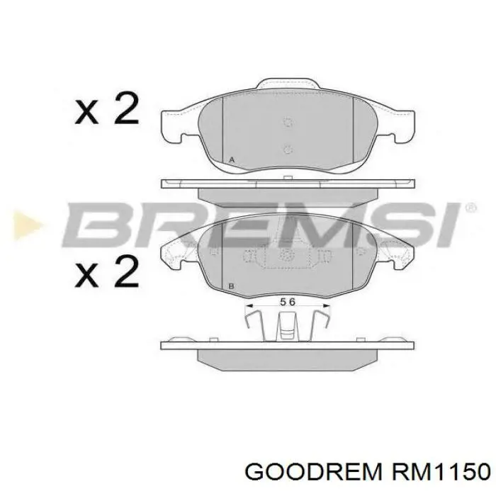 Передние тормозные колодки RM1150 Goodrem