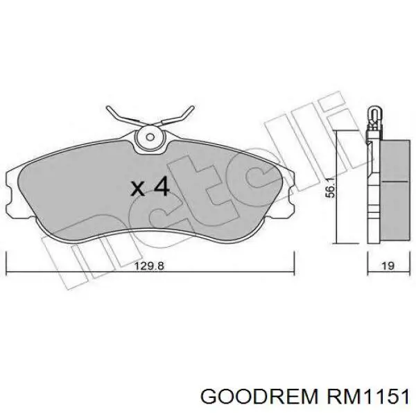 Pastillas de freno delanteras RM1151 Goodrem