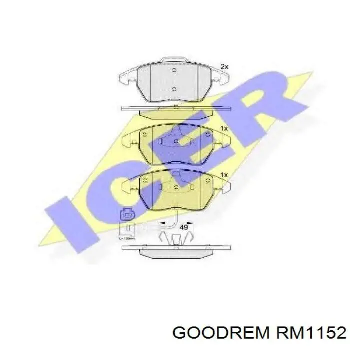 Купить RM1152 Goodrem Колодки тормозные