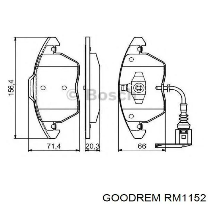 Передние тормозные колодки RM1152 Goodrem