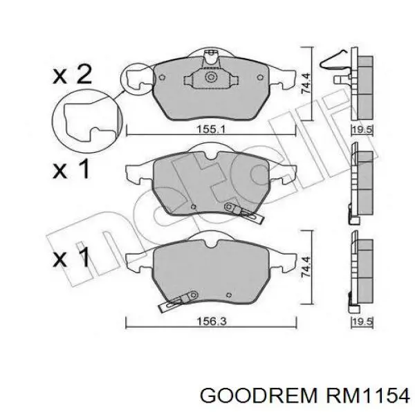 Колодки Goodrem RM1154 цена, от 18.52 USD