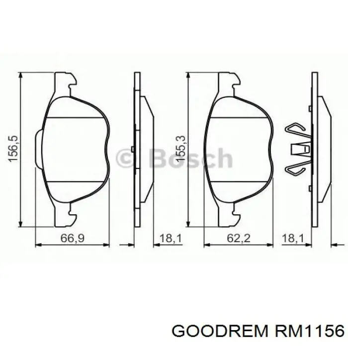 Передние тормозные колодки RM1156 Goodrem