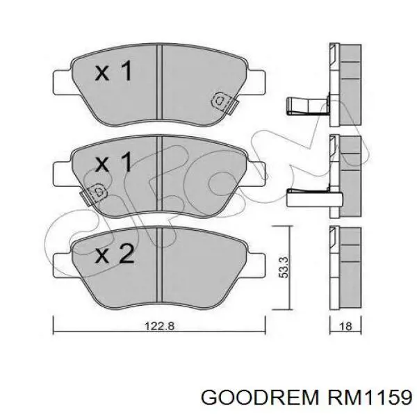 Купить RM1159 Goodrem Колодки тормозные
