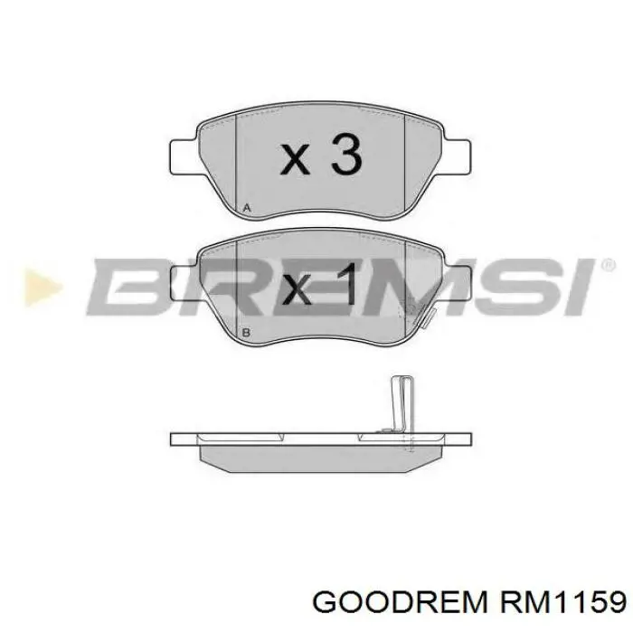 RM1159 Goodrem Колодки передние