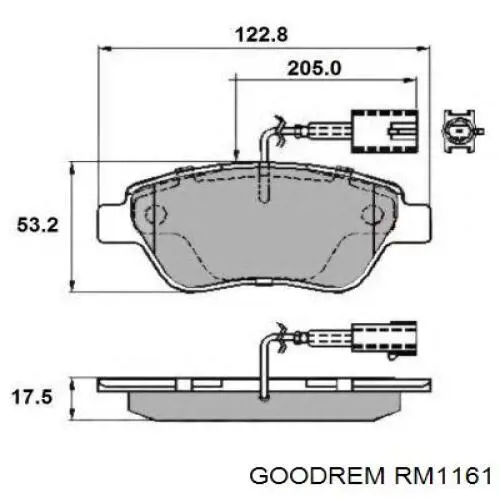 Купить RM1161 Goodrem Колодки тормозные