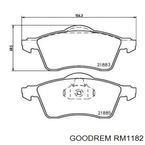 RM1182 Goodrem sapatas do freio dianteiras de disco