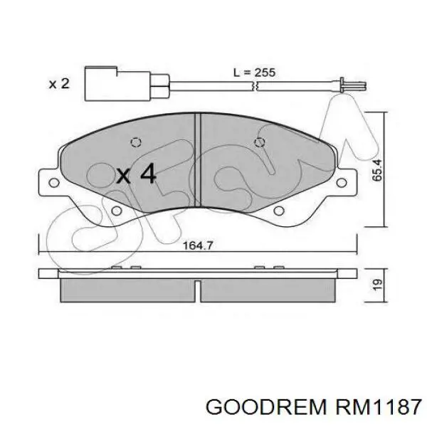 RM1187 Goodrem Колодки передние