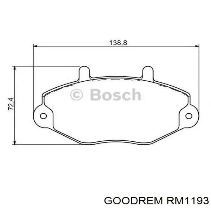 RM1193 Goodrem sapatas do freio dianteiras de disco