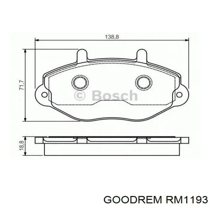 RM1193 Goodrem Колодки передние