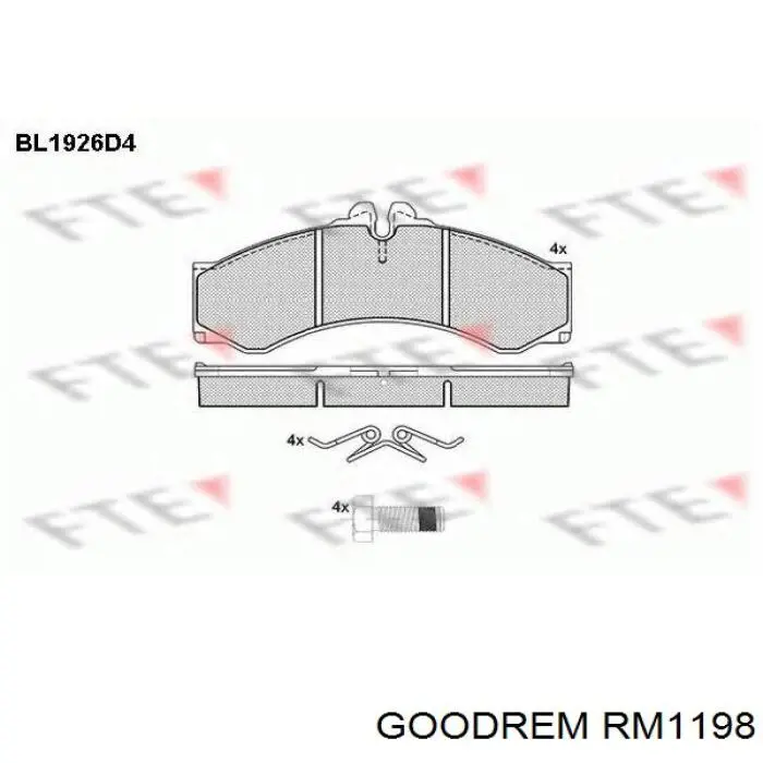 Купить RM1198 Goodrem Колодки тормозные