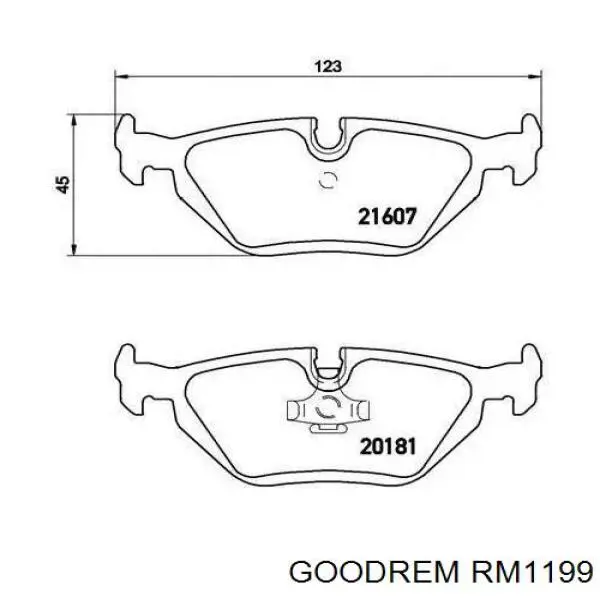 Передние тормозные колодки RM1199 Goodrem