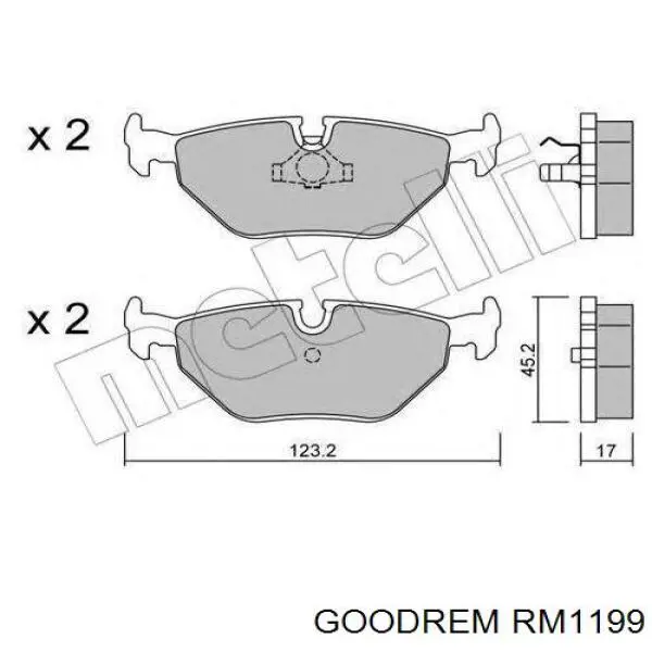 Передние тормозные колодки RM1199 Goodrem