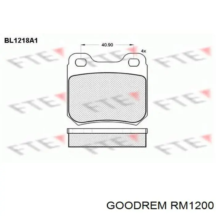 RM1200 Goodrem Колодки тормозные дисковые комплект