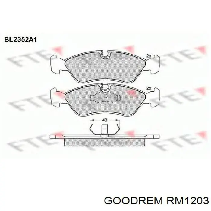 RM1203 Goodrem Колодки передние