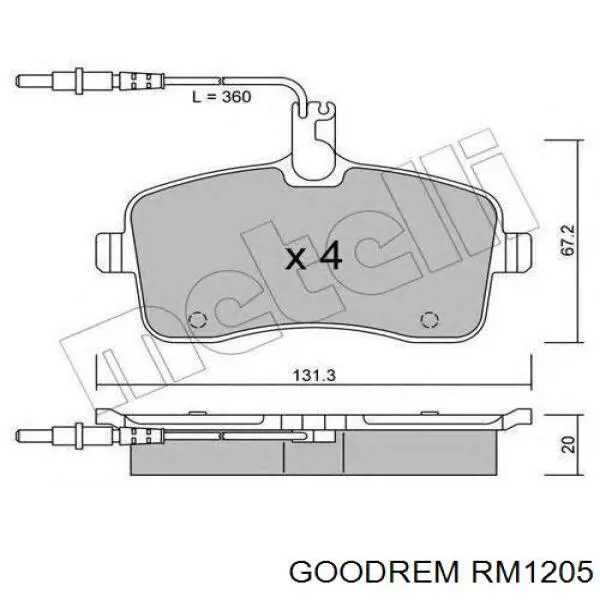 RM1205 Goodrem sapatas do freio traseiras de tambor