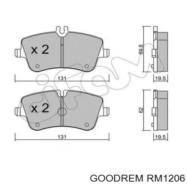 Купить RM1206 Goodrem Колодки тормозные