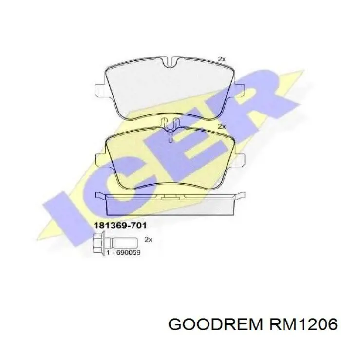 Передние тормозные колодки RM1206 Goodrem