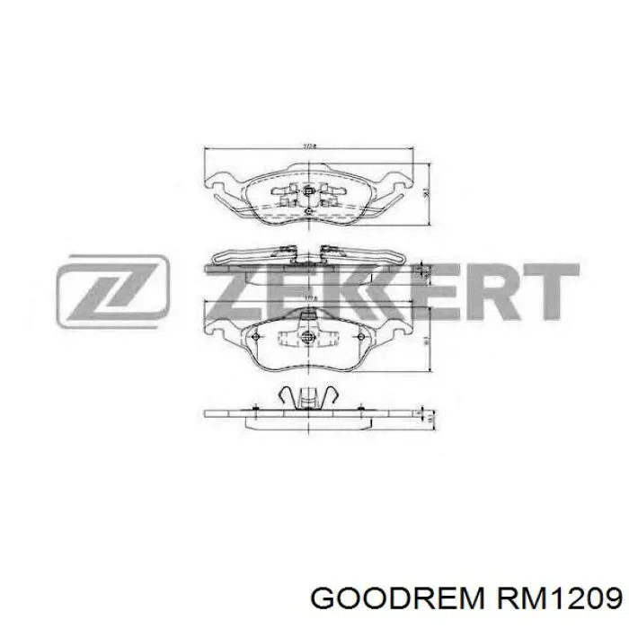 RM1209 Goodrem передние тормозные колодки