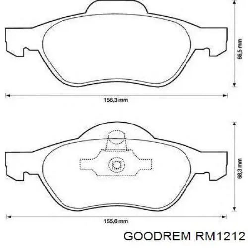 RM1212 Goodrem колодки тормозные передние дисковые
