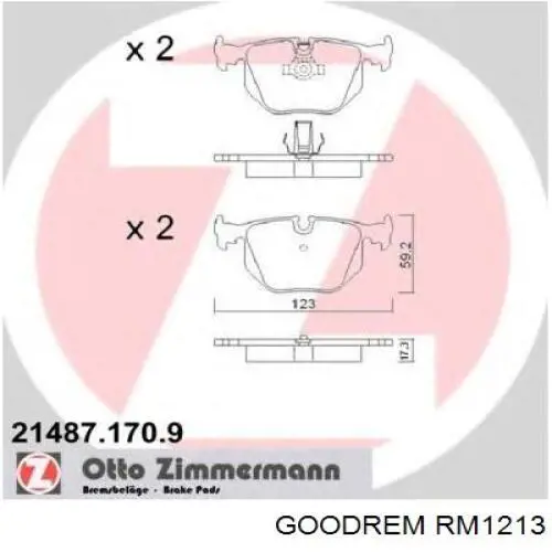 Задние тормозные колодки RM1213 Goodrem