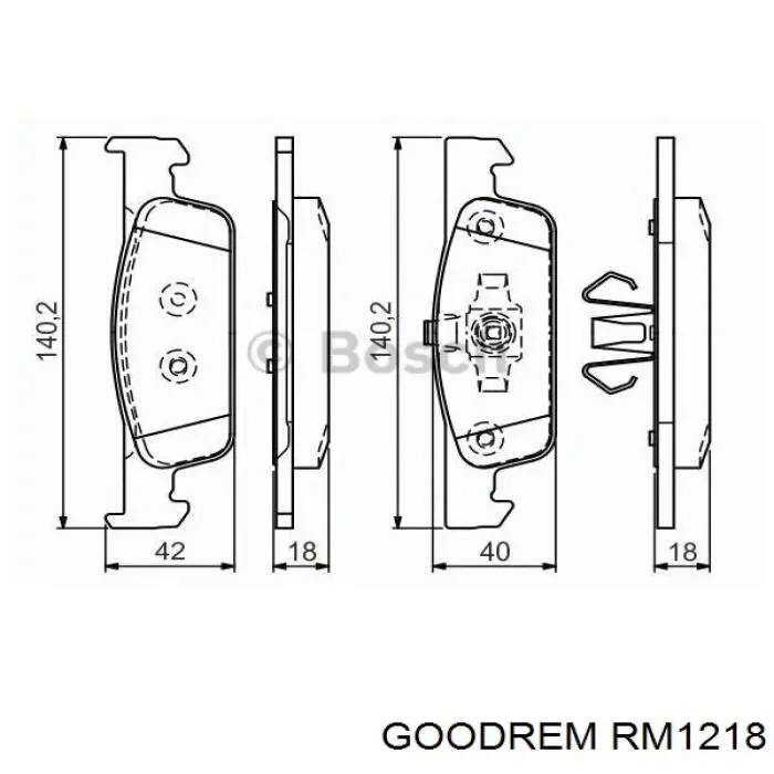 RM1218 Goodrem Колодки передние