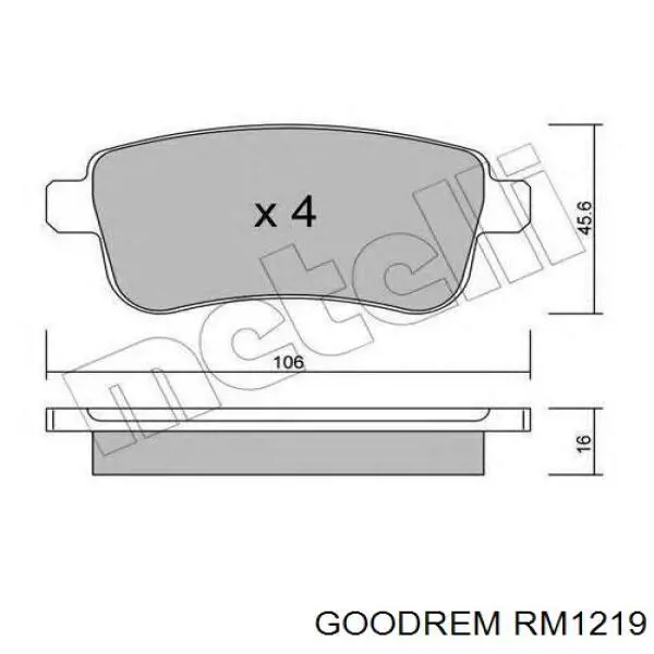 Задние тормозные колодки RM1219 Goodrem