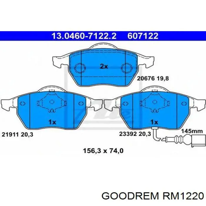 Передние тормозные колодки RM1220 Goodrem