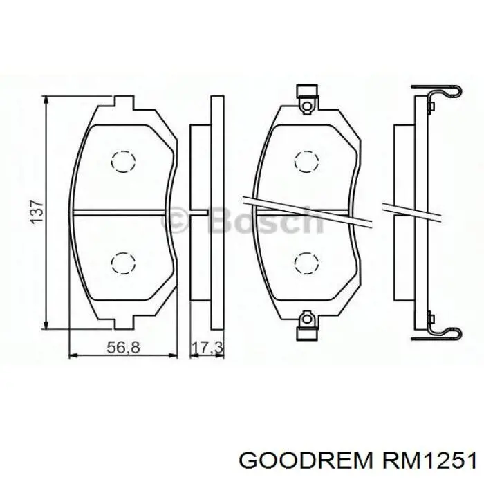 Колодки Goodrem RM1251 цена, от 18.94 USD