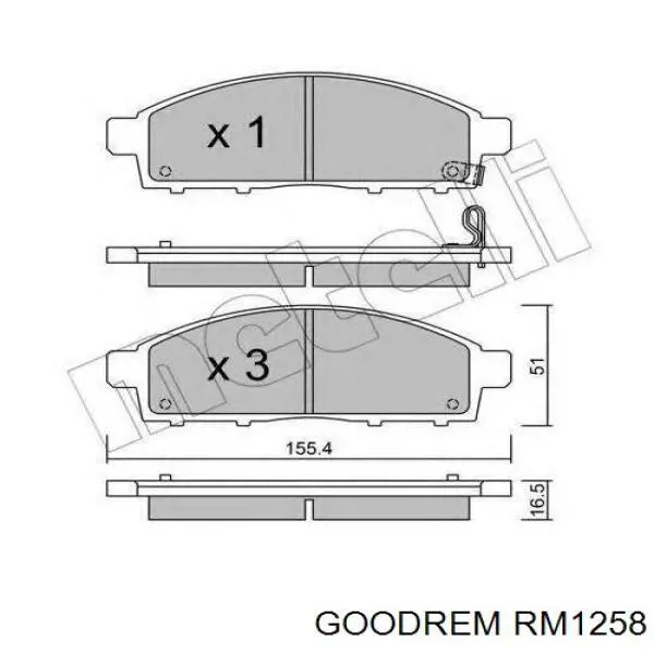 Передние тормозные колодки RM1258 Goodrem