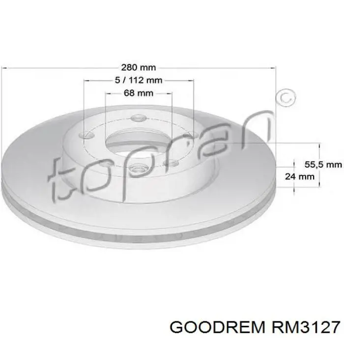 Передние тормозные диски RM3127 Goodrem
