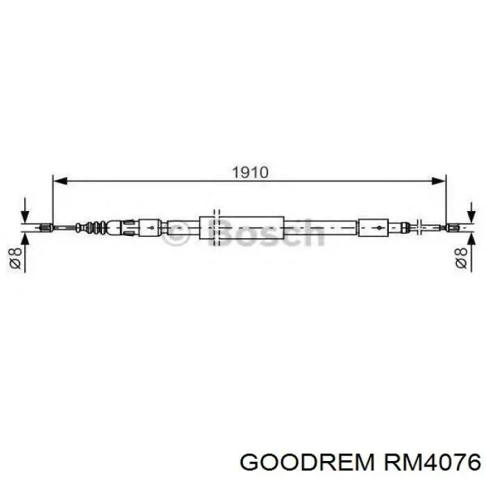 RM4076 Goodrem cabo traseiro direito/esquerdo do freio de estacionamento