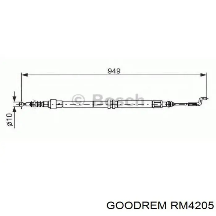 RM4205 Goodrem Трос ручного тормоза задний правый/левый
