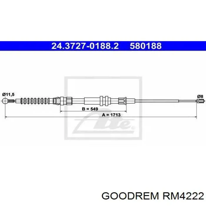 RM4222 Goodrem cabo traseiro direito/esquerdo do freio de estacionamento