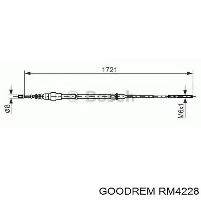 RM4228 Goodrem трос ручного тормоза задний правый/левый