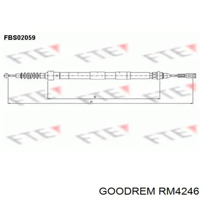 RM4246 Goodrem трос ручного тормоза задний правый/левый