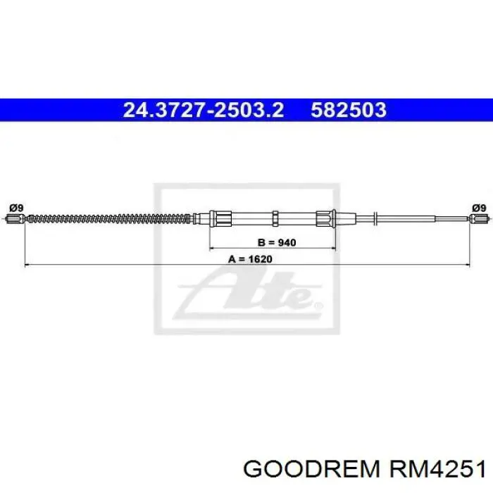Задний трос ручника Goodrem RM4251 цена, от 6.73 USD