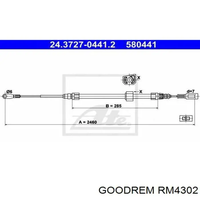 Передний трос ручника RM4302 Goodrem