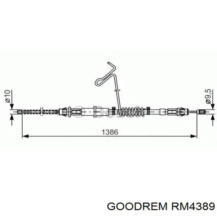 RM4389 Goodrem трос ручного тормоза задний правый