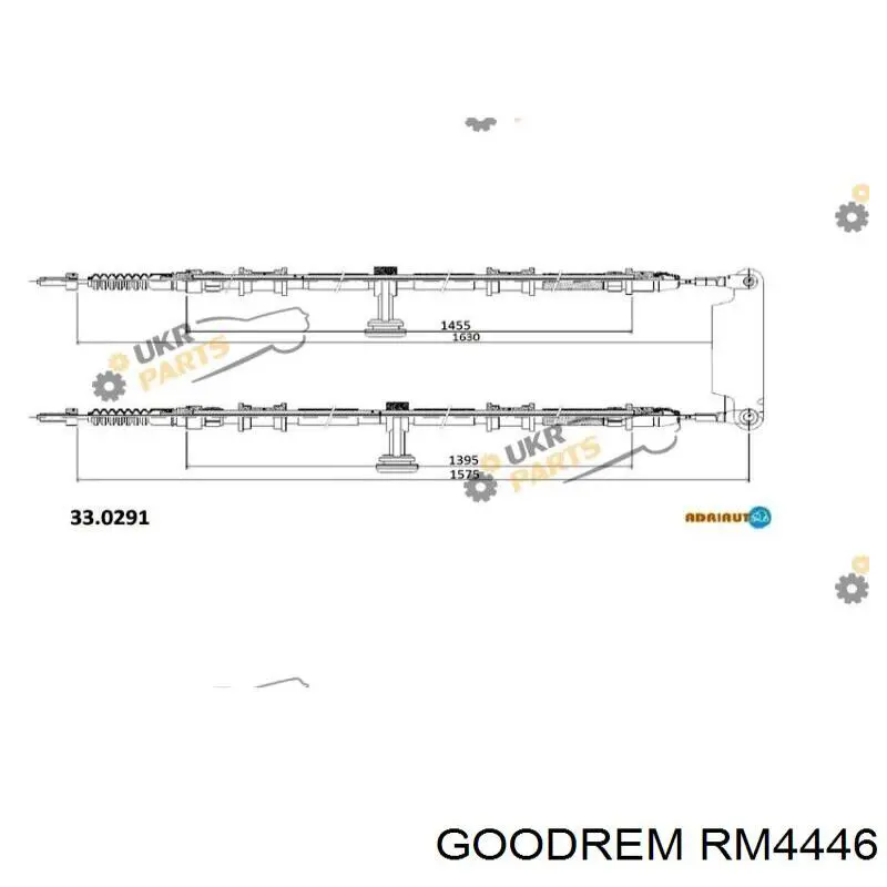 RM4446 Goodrem Трос ручного тормоза задний правый/левый
